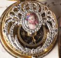 ENAMEL PORTRAIT & SKELETONIZED GOLD VERGE FUSEE Antique Pocket Watch