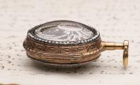 ENAMEL PORTRAIT & SKELETONIZED GOLD VERGE FUSEE Antique Pocket Watch