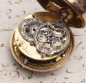 Repousse Pair Case Antique Verge Fusee Pocket Watch w/ Chatelain