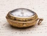 Repousse Pair Case Antique Verge Fusee Pocket Watch w/ Chatelain