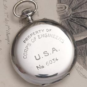 Antique WWI 1916 IWC - CORPS OF ENGINEERS USA Silver Pocket Watch