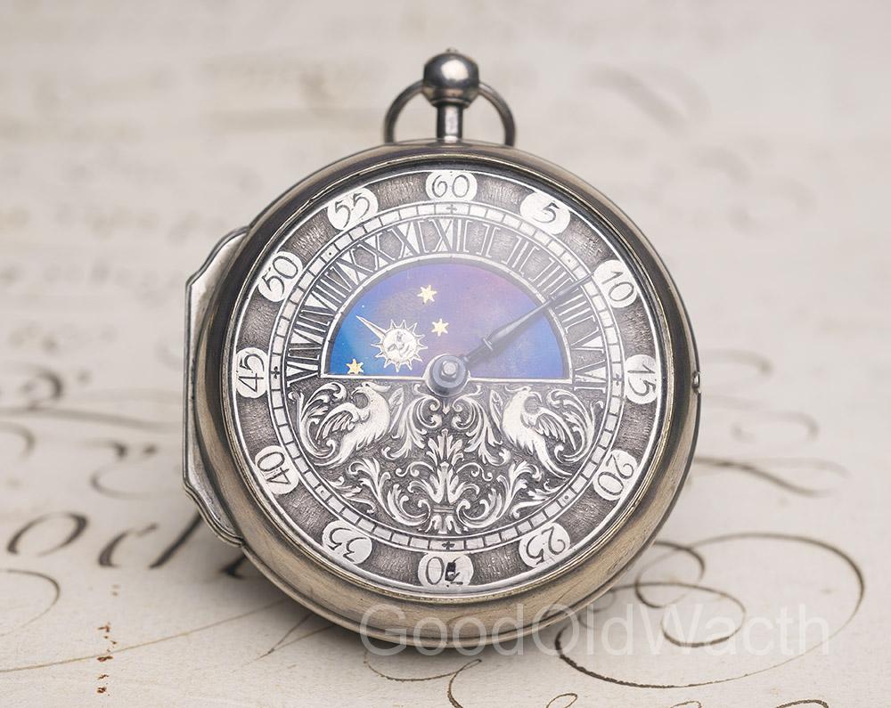DAY-AND-NIGHT OIGNON Verge Fusee Antique Pocket Watch from LATE XVII 1690-1700