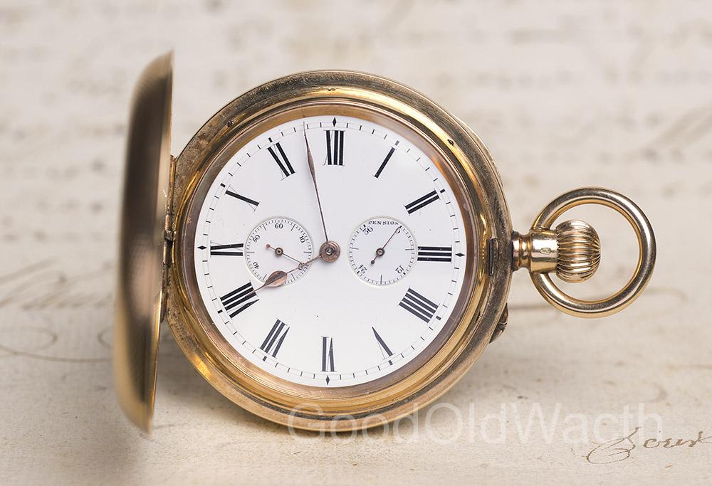 AUTOMATIC SELF WINDING SOLID 14k GOLD Antique Pocket Watch