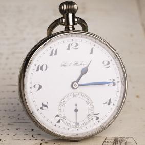 Antique-PAUL-BUHRE-Deck-Chronometer-Pocket-Watch-in-Box