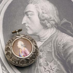 1740s LOUIS XV Painted Enamel Miniature Pair Cased Verge Fusee Antique Pocket Watch MONTRE COQ SpindelTaschenuhr