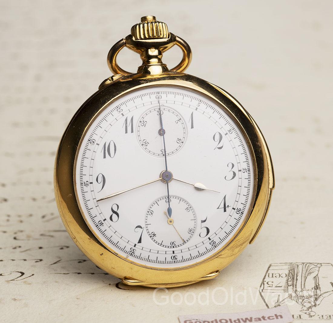 High Grade MINUTE REPEATER CHRONOGRAPH Gold Repeating Pocket Watch
