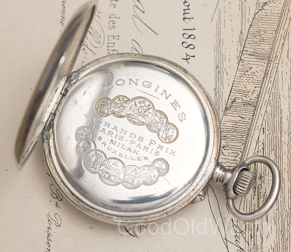 Antique 1910 LONGINES Sterling SILVER & ENAMEL Pocket Watch for ISOTTA ...