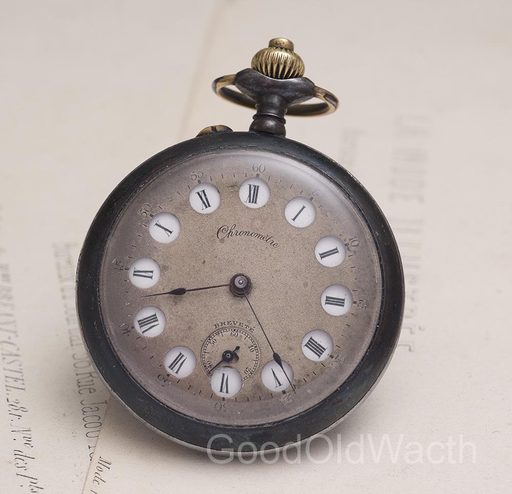 Antique RARE 12h / 24h JUMPING HOURS French Pocket Watch