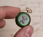 British Queen Alexandra of Denmark gold & green enamel Gift Antique Pocket Watch c. 1910