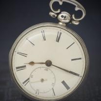Nice-Antique-Solid-Sterling-Silver-Gents-Pocket-Watch---Running