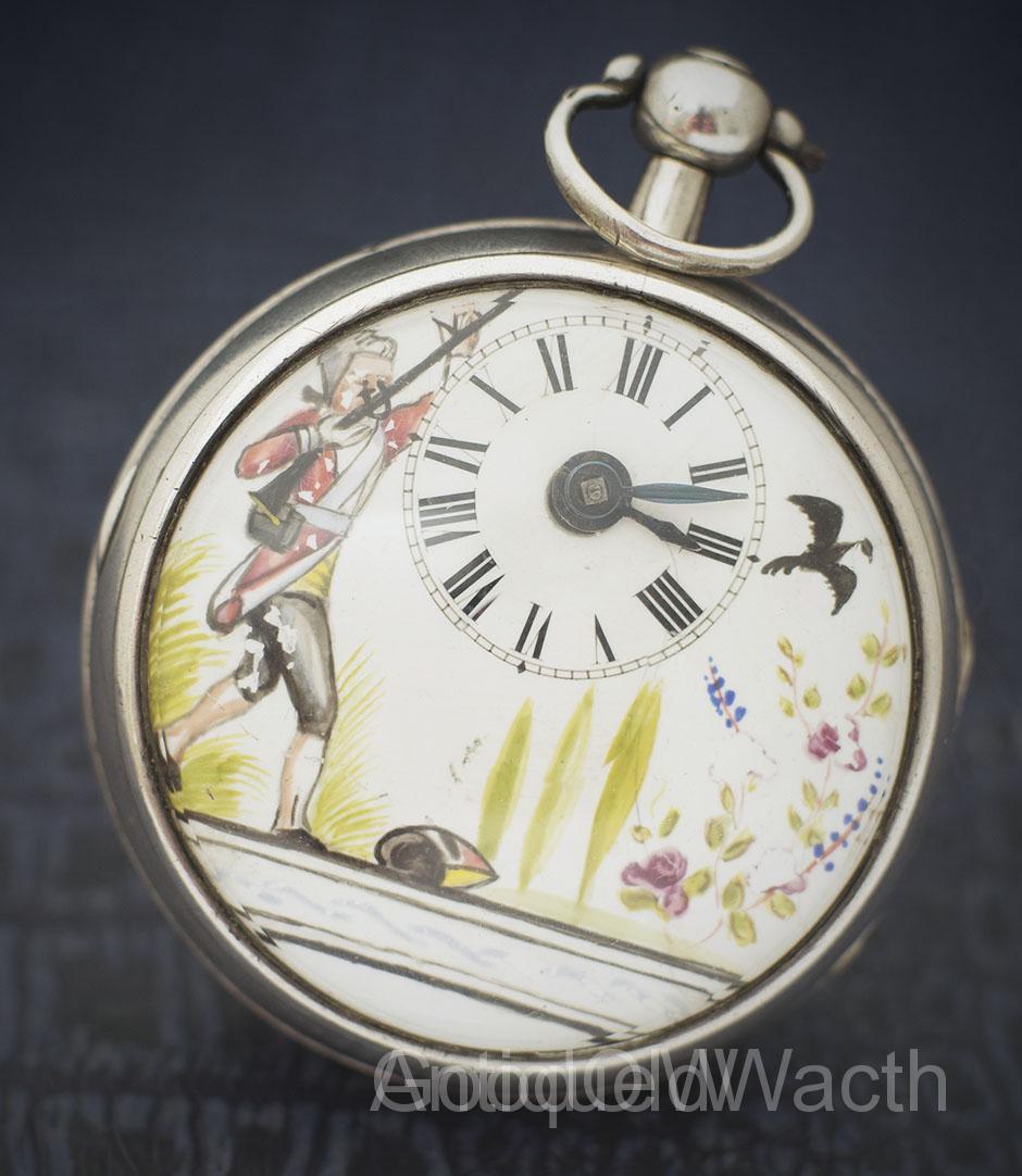 Beautiful Antique George III VERGE FUSEE Sterling Silver Pocket Watch
