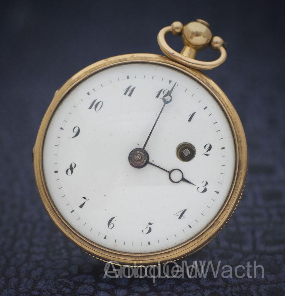 Antique solid gold French verge fusee Pocket Watch
