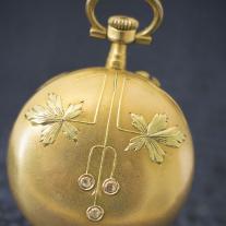Antique French golden lady watch in Art Nouveau taste