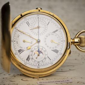 PERPETUAL-CALENDAR-MINUTE-REPEATER-CHRONOGRAPH-Solid-Gold-Antique-REPEATING-Pocket-Watch