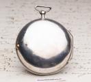 Pair Cased Verge Fusee Antique Pocket Watch w/ SILVER BALANCE BRIDGE with w/ GENRE SCENE & MOCK PENDULUM