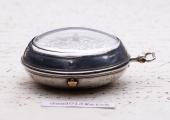 Pair Cased Verge Fusee Antique Pocket Watch w/ SILVER BALANCE BRIDGE with w/ GENRE SCENE & MOCK PENDULUM