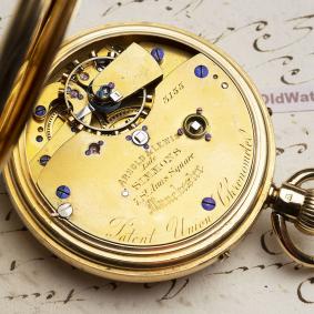 HELICAL FREE SPRUNG Hairspring Lever Fusee Patent Union Chronometer Antique British Pocket Watch