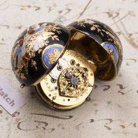 MINIATURE GOLD &amp; ENAMEL VERGE FUSEE Antique Pear Shape Pocket Watch - working