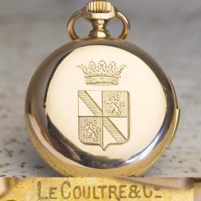 LECOULTRE Signed REPEATER 18k Gold Antique REPEATING Pocket Watch