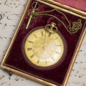 30mm MINIATURE Quarter REPEATER 18k GOLD Repeating Pocket Watch by Moulinier Geneve