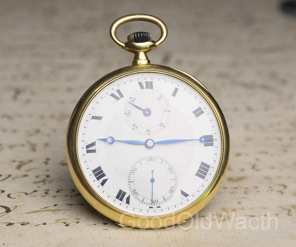 Power Reserve CERTIFIED CHRONOMETER 18k Gold Antique Pocket Watch 