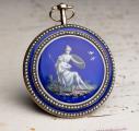 Geneve ENAMEL PAINTING Gold & Pearls VERGE FUSEE Antique Pocket Watch