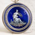 Geneve ENAMEL PAINTING Gold & Pearls VERGE FUSEE Antique Pocket Watch