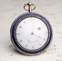 Geneve ENAMEL PAINTING Gold & Pearls VERGE FUSEE Antique Pocket Watch