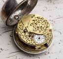 1710s Champleve DIAL Repousse Pair Cased Verge Fusee Antique Pocket Watch