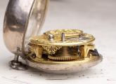 1710s Champleve DIAL Repousse Pair Cased Verge Fusee Antique Pocket Watch