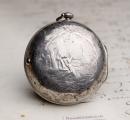 1710s Champleve DIAL Repousse Pair Cased Verge Fusee Antique Pocket Watch