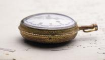 ENAMEL PAINTING Verge Fusee Antique Pocket Watch w/ Chatelaine