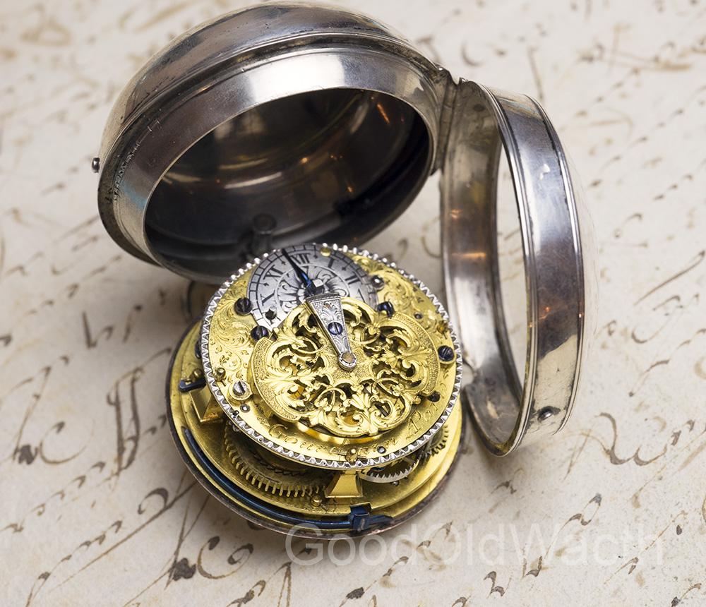 1720s Single Hammer REPEATING OIGNON Verge Fusee Antique Pocket Watch MONTRE COQ SpindelTaschenuhr