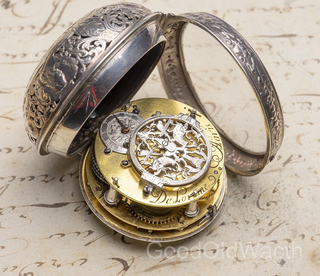 1710s REPEATING Verge Fusee Antique Pocket Watch MONTRE COQ SpindelTaschenuhr