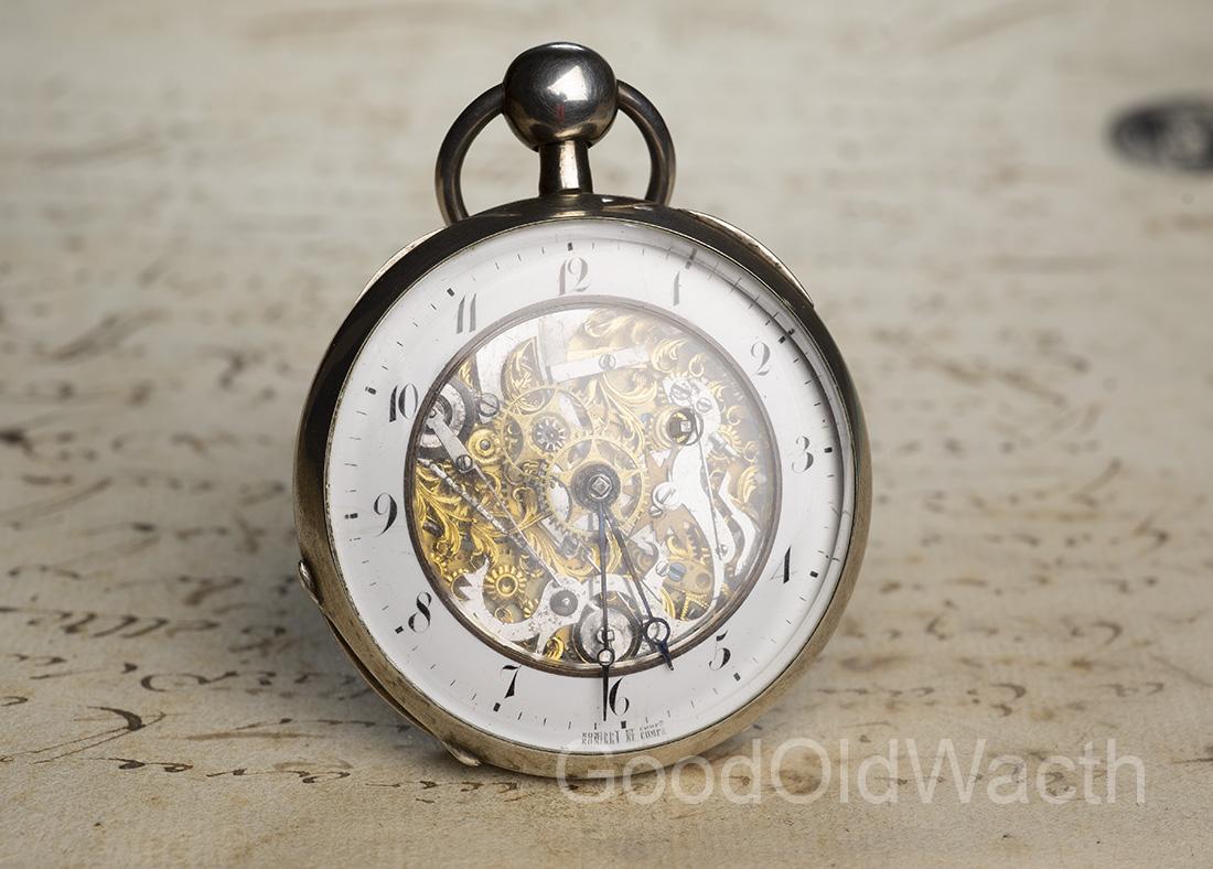 SKELETONIZED REPEATER Verge Fusee Antique Repeating Pocket Watch