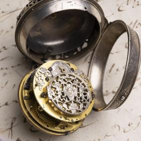 1710s-Verge-Fusee-Oignon-Antique-Pocket-Watch-MONTRE-COQ-SpindelTaschenuhr
